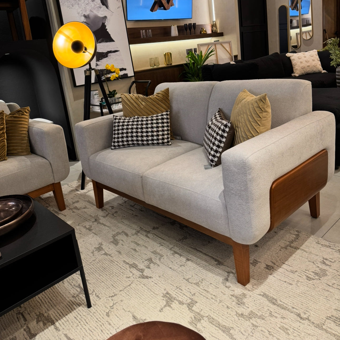 SOFA AMBERES 2 PLAZAS GRIS CONACASTE NATURAL