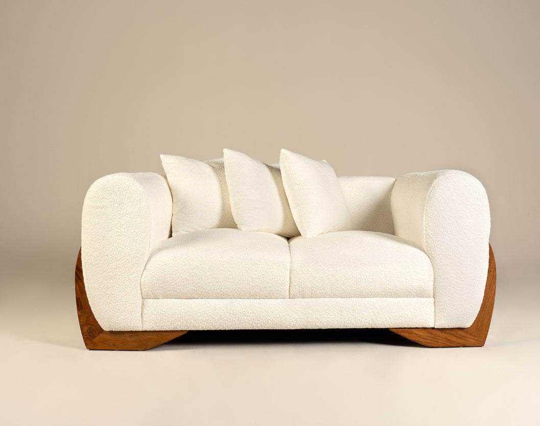 SOFA SANTA CLARA 2 PLAZAS BOUCLE BLANCO